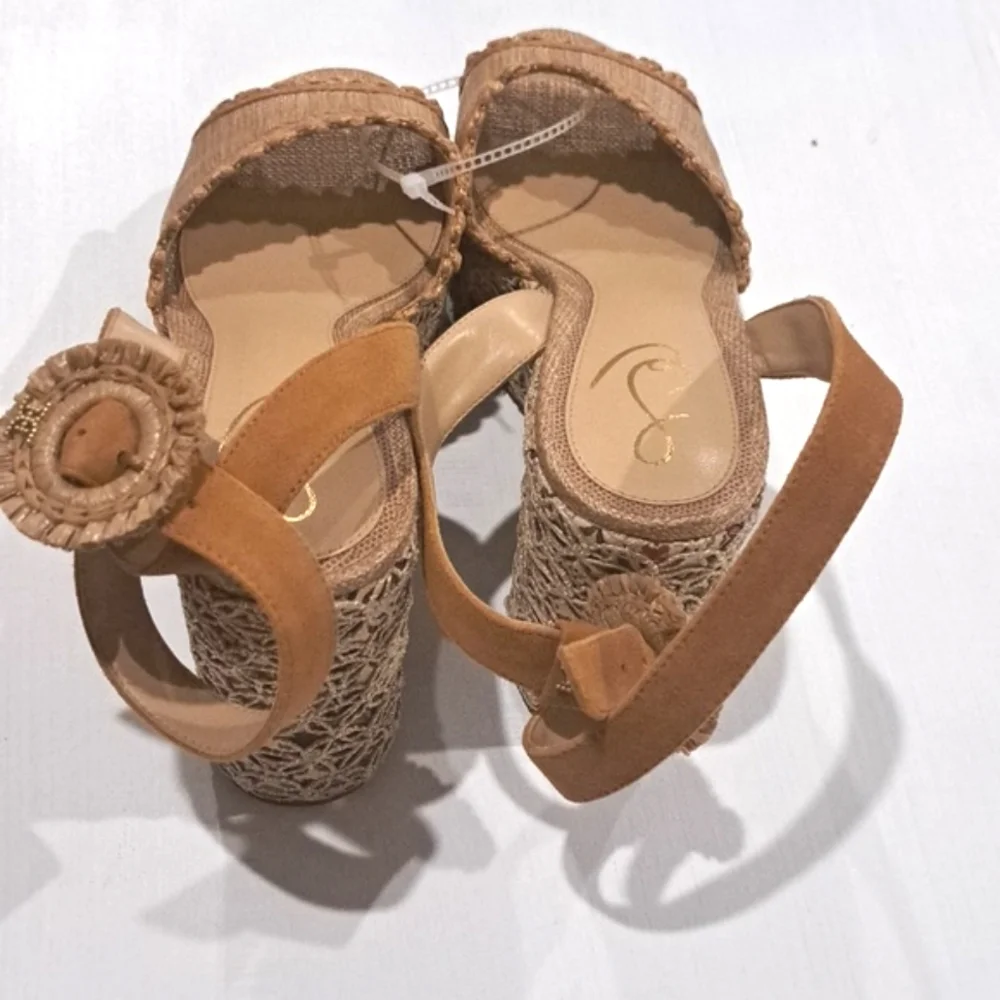 Sam Edelman Women's Amber Two-Piece Sculpted Platform Wedge Sandals